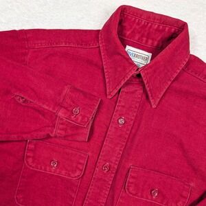Vintage Five Brother Flannel Shirt Mens Medium Red Made USA Heavyweight Cotton